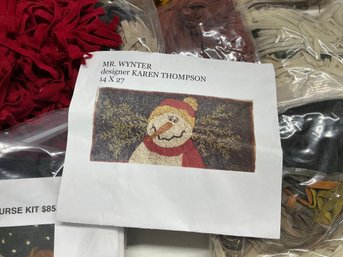 Lot 175Q- Hook Rug Kit - Mr Wynter Designer Karen Thompson Snowman - Nice Project!!