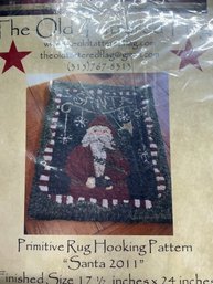 Lot 186Q- New! Primitive The Old Tattered Flag - Americana Santa 2011 By Lisa Evans - Rug Hooking Pattern