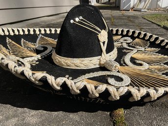 Lot 64- Cinco De Mayo! Pigalle Velvet Mexican Sombrero Hat - 22 Inches