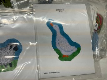 Lot 207Q- NEW- Large Bin - Embroidery Kits - Wool Applique - Blackberry Primitives - Wool Needle Point Kits