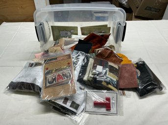 Lot 209Q- Multipack Kits Punch Needle, Embroidery, Fabric Squares Many Colors, Threads - Old Tattered Flag