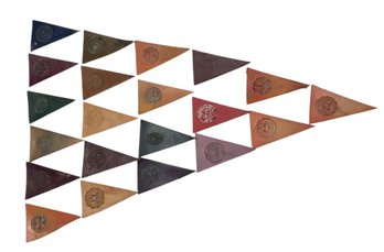 Lot 840A - 1910 Leather Tobacco College Pennants - Notre Dame - Colgate - Northwestern University - Lot Of 21