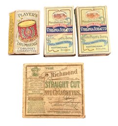 Lot 842 - Early 1900s Players And Richmond Cigarette Packages - Tobaccianna Advertising