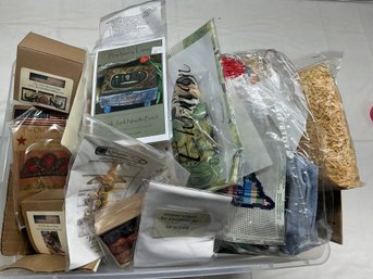 Lot 220Q- Big Bin Full! New Punch Needle Kits By Old Tattered Flag, Multi Patterns Embroidery, Filler, Crafts