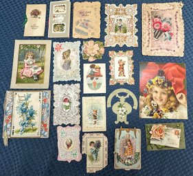 Lot 901 - Beautiful! Late 1800s Victorian Cards - Holiday - Christmas - Salem MA Restaurant