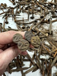 Lot 317 - Huge Collection Of Early 1900s Railroad Date Nails - Architecural Salvage - Industrial Decor