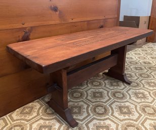 Lot 318 - Hand Crafted By Geoffrey C Sirr Groveland MA - Wood Cribbage Coffee Table - Very Nice Condition!