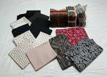 Lot 230Q- Bundles Of 3 - Variety Fabrics - Fat Quarters - England Seashore Linen Texture - Aged Muslin