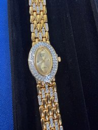 Lot 301ROW -  Elizabeth Taylor White Diamonds Collection Watch With Clear Rhinestones