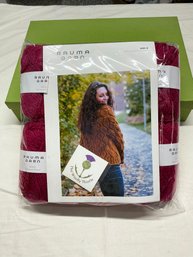 Lot 238 Q - The Woolly Thistle Rauma Garn Vam Size 5 Yarn W/ 16 Balls Sweater Kit Includes Pattern