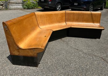 Lot 324KO - 1940s-50s - Bowling Alley Bench Seat Set - Curved Corner Chairs