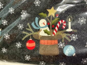 Lot 251Q - Snowman In Winter Wonderland Portraits Quilt By Snowdays Woolies Flannel Set Of 2
