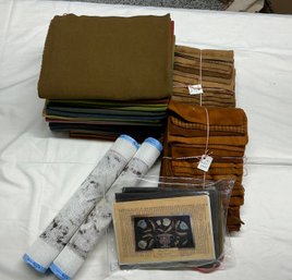 Lot 257Q - Hand Dyed Primitive Fabric Autumn Colors Plus 2 Needlepoint Designs