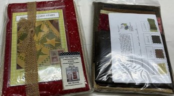 Lot 143Q - Checkerboard Stars Quilt Kit With Binding & Pattern By Red Door Design & Block #1 Honoring Emma