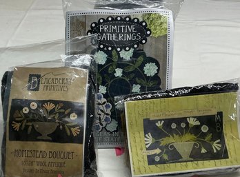 Lot 198Q- New - Primitive Gathering In Sunshine State, Blackberry Primitive Homestead Mixed Flowers Kits