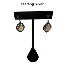 Lot 464 - Sterling Silver Mother Of Pearl Pierced Earrings