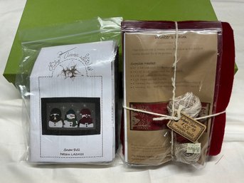 Lot 274Q - Wooden Needle Wool Applique Winter Calm & Snowman Evll By Lily Anne Stitches Both New In Package