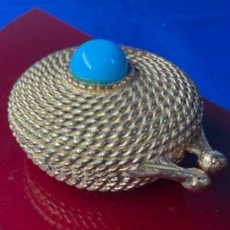 Lot 352ROW - 1960-70s Estee Lauder Compact Solid Perfume - Youth Dew - Turn Into Pill Box - Costume Gold