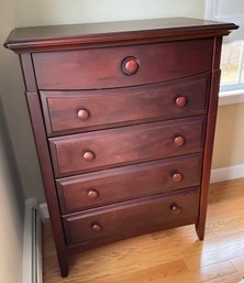 Lot 20- Ragazzi Dark Cherry Wood 5 Drawer Chest Bureau With Dovetail Joints - Very Nice!