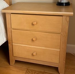 Lot 24- Light Oak 3 Drawer Night Stand - End Table
