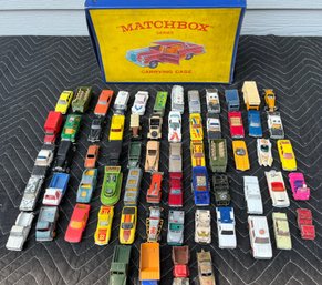 Lot 203- 1970s-2000s (63) Matchbox & Hotwheels Toy Cars & Case