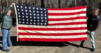 Lot 440- USA! Valley Forge Cotton 5 Feet X 9 1/2 Feet Large United States Of America Flag - American Proud!