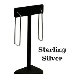Lot 19WW- Sterling Silver Earrings - Vintage Jewelry - Geometric