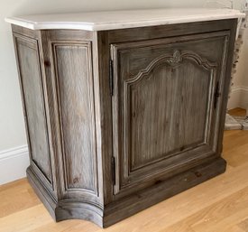 Lot 6- ARHAUS Modern Farmhouse Marble Top Sideboard Cabinet - Fine Home Furniture