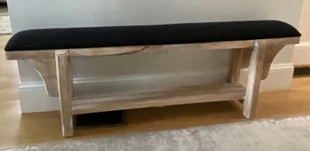 Lot 22- Rustic Black Cushion With Wood Narrow Hallway Bench
