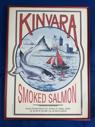 Lot 358 - Vintage-style Advertisement Print For Kinvara Smoked Salmon From County Galway, Ireland Framed