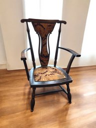 Lot 319 - Antique Arts And Crafts Fireplace Child's Oak Wood Chair - Beautiful And Sturdy