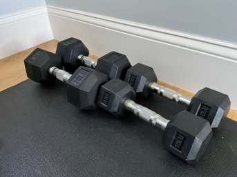 Lot 46- Set Of Weights -Barbells - 2 - 10 Pounds And 2 - 20 Pounds - Gym Equipment