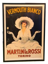 Lot 385 - Martini & Rossi Vermouth Bianco Alcohol Advertising - Printed In Milan Italy Repro Litho Poster