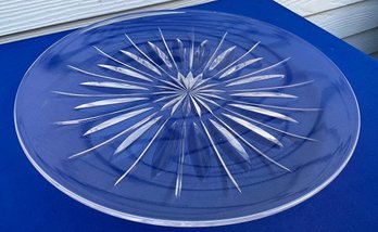Lot 71- Signed Stuart Of England - Large Round Crystal 'hampshire'  Torte Plate - Platter