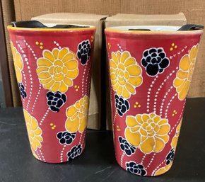 Lot 94- NEW MFA Museum Fine Art - Boston - Ceramic Tumbler Botan Flower - In Box - 2 - Nice Gift!