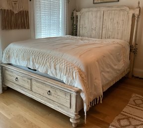 Lot 81- Kincaid Furniture Weatherford Westland Low Queen Post Bed (cornsilk) $1850