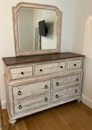 Lot 82- Kincaid Furniture Weatherford Wellington Collection (cornsilk) Dresser - Bureau With Mirror