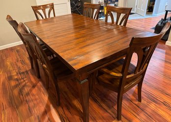 Lot 78- Solid Mahogany Dining Room Table With 6 Chairs - From Jordans Furniture