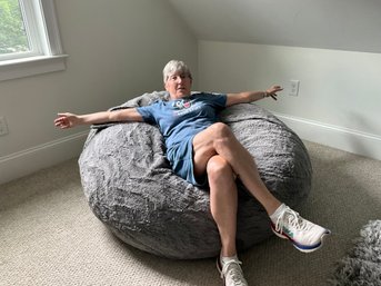 Lot 472 - City Love Sac, Gray Plush, Soft, Oversize Very Clean - Second One - $600 Retail