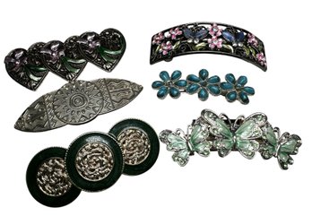 Lot 336LC - Vintage Collection Of 6 Barrettes - 2 Made In Korea