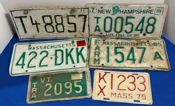 Lot 725- 6 Various License Plates - 1970s Vermont Trailer - Farm - MA, NH
