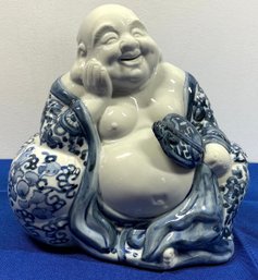 Lot 404 - HAPPY LUCKY! Porcelain Laughing Buddha Japanese Meiji Period Kutani Replica - Chinoiserie Style