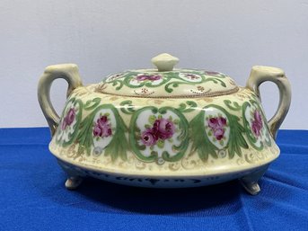 Lot 418 - Antique Hand Painted Nippon Porcelain Covered Tureen Bowl -beautiful!