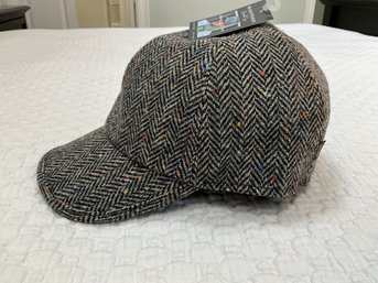 Lot 144- NEW! Mucros Weavers Ireland - Wool Herringbone Baseball Cap - Mens XL - With Tag