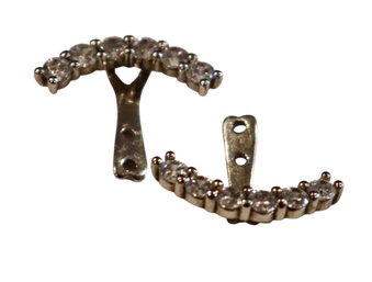 Lot 202CV - Sterling Silver Cubic Zirconia Post Set Earring Crawler Jackets New