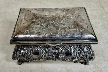 Lot 225 - Signed James  W. Tufts Antique Victorian Quadruple Plated Jewelry Trinket Casket Box