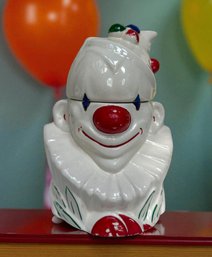 Lot 311SES- 1940s McCoy Signed Circus Clown Cookie Jar - Hand Painted Vintage Kitchen Decor