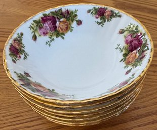 Lot 4- 1962- Royal Albert Old Country Roses - Fine China Bowls - Set Of 7