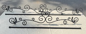 Lot 466JO - Black Decorative Curtain Rod Set With Scroll Work Vintage Style - Pair Of 2