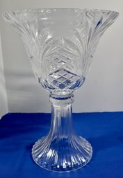 Lot 201KO - Large Cut Glass Crystal Tall Vase - Signed  Imperial Crystal - 14 Inches